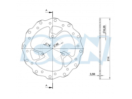 Disque de frein avant NG Ø215mm pour PEUGEOT Speedfight 3 et 4 50cc et 125