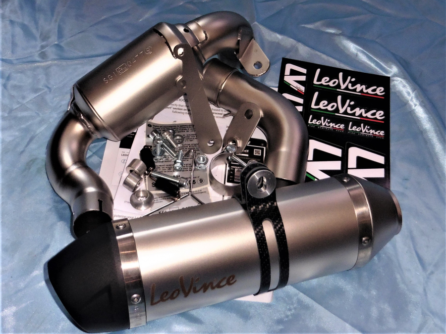 Photo du dessin technique du silencieux d'échappement LEOVINCE LV ONE pour KTM DUKE 125 et 200cc de 2012 à 2019