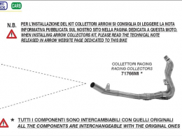 Collecteur d'échappement racing ARROW  pour Suzuki GSX-S 1000 apres 2021