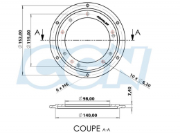 Porte couronne DOPPLER en aluminium noir pour cyclomoteur MBK 51