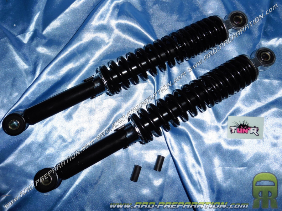 Pair of adjustable black TUN’R shock absorber 340mm long for mopeds