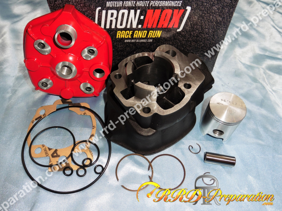 Kit haut moteur fonte MVT IRON MAX Ø40 avec culasse rouge pour mécaboite 50 MINARELLI AM6