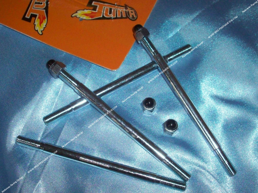 Set of 4 studs + nuts + washers reinforced TUN 'R for minarelli am6