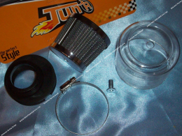 Filtre à air, cornet grille type K&N TUN’R Racing , droit avec cloche de protection pour carburateur SHA Ø15 et 16mm