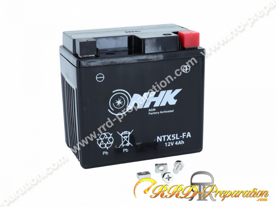 Batterie sans entretien NHK NTX5L -équivalent YTX5L-BS) 12v 4Ah