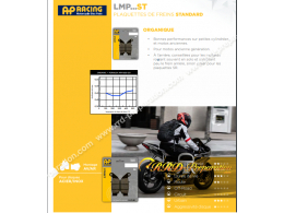 Plaquettes de frein AP RACING avant / arrière pour motos, scooter ...