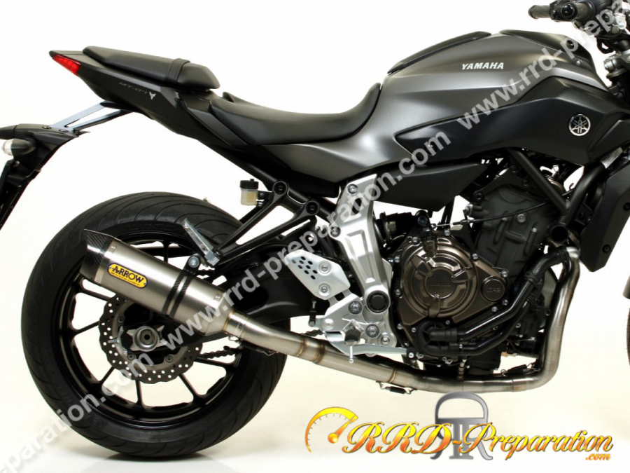 Ligne complète ARROW Thunder "version haute" pour moto YAMAHA MT07 de 2014 à 2019