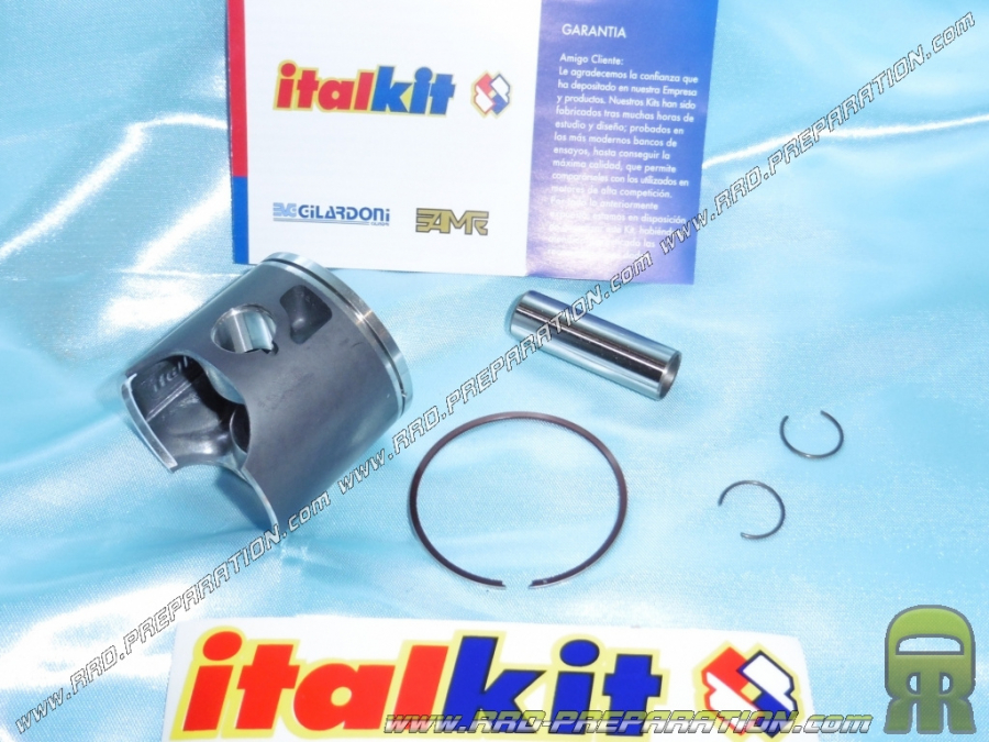 Piston mono segment TALKIT Ø52mm axe 12mm pour kit 95cc ITALKIT Racing sur minarelli am6