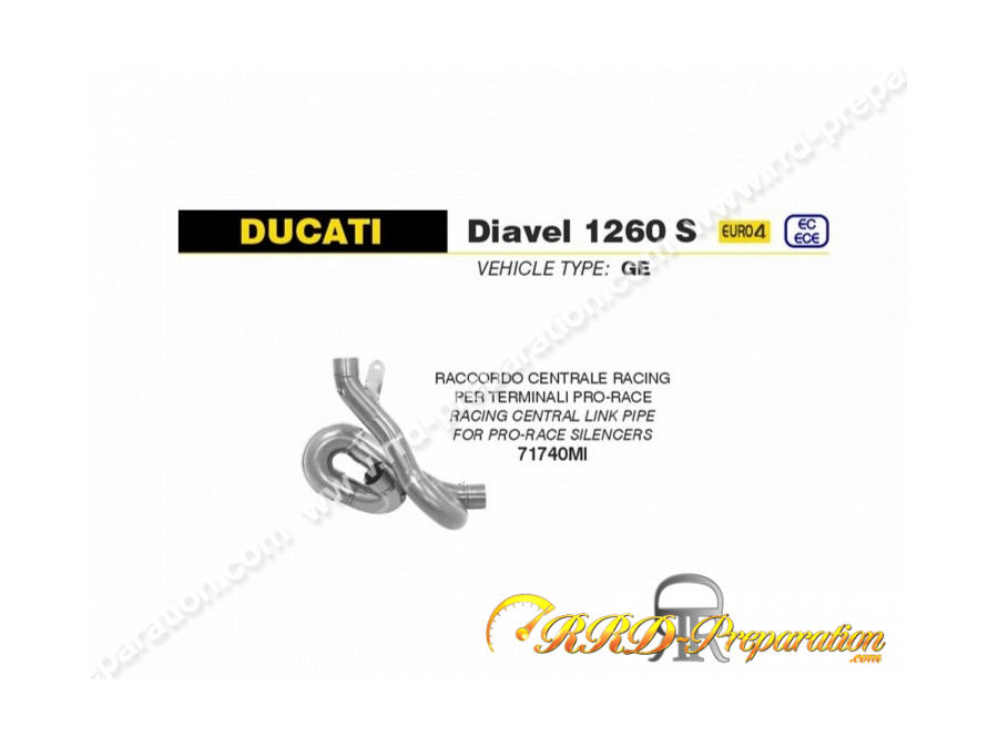 Raccord PRO RACE ARROW pour DUCATI DIAVEL 2019/2020