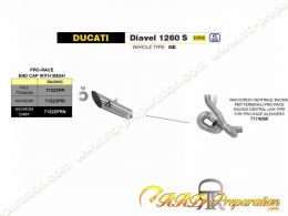 Silencieux d'échappement ARROW PRO RACE TITANIUM GRILLE avec raccord sur Ducati DIAVEL 1260 S 2019/2020