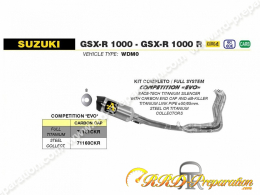 Ligne d'échappement complète ARROW COMPETITION EVO pour SUZUKI GSX-R1000 / 1000 R de 2017 à 2020