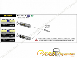 Kit silencieux ARROW pour HONDA, NC 700 S, 700X, 700 D INTEGRA, INTEGRA 750 DCT ...