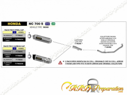 Ligne d'échappement complète ARROW RACE-TECH pour HONDA NC 700 S, NC 700 X, NC 750 X, NC 750 S, ... de 2012 à 2015