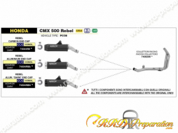 Ligne d'échappement complète ARROW REBEL DARK pour moto moto Honda CMX 500 Rebel de 2017 à 2021