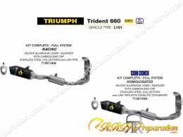 Ligne d'échappement ARROW VELOCE Aluminium Dark pour TRIUMPH TRIDENT 660 de 2021 à 2022