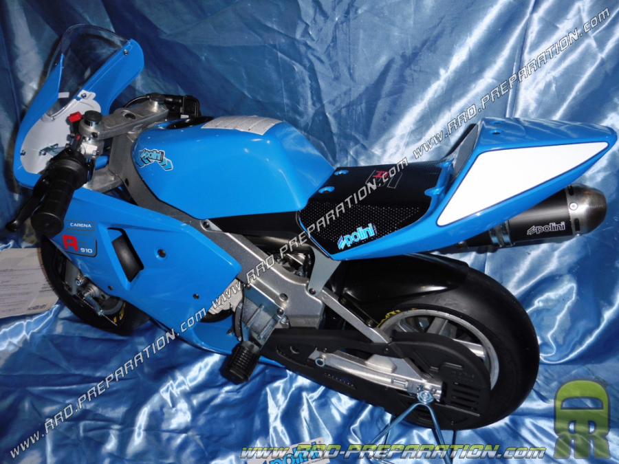 Pocket bike, mini moto POLINI 910 CARENA S AIR 6,2 HP grande roue 6,5" bleu
