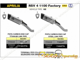 Silencieux d'échappement ARROW PISTA pour collecteur d'origine pour APRILIA RSV 4 1100 Factory de 2019 à 2020