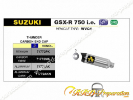 Silencieux ARROW THUNDER  pour Suzuki GSX-R 750 i.e. et 600 i.e de 2011 à 2016