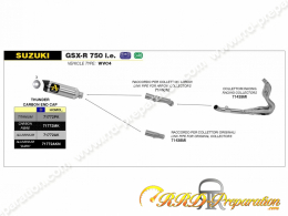 Ligne d'échappement compète ARROW THUNDER pour Suzuki GSX-R 750 i.e et 650 i.e de 2011 à 2016