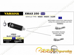 Kit silencieux avec raccord ARROW URBAN pour collecteur d'origine pour maxi-scooter YAMAHA X-MAX 250cc 4 temps de 2009 à 2016