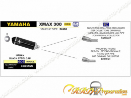 Kit silencieux avec raccord ARROW URBAN pour maxi-scooter YAMAHA X-MAX 300cc 4 temps de 2017 à 2020