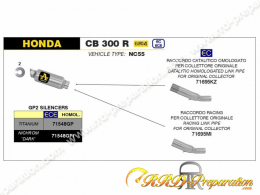 Kit silencieux avec raccord ARROW GP2 pour collecteur ORIGINE pour Honda CB 300 R de 2018 à 2020