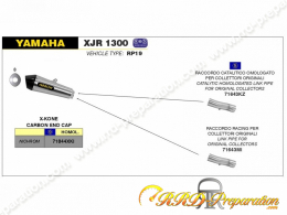 Kit silencieux ARROW X-KONE avec raccord pour collecteur ORIGINE sur Yamaha XJR 1300 de 2007 à 2017