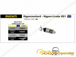 Silencieux d'échappement ARROW RACE-TECH pour collecteur d'origine sur Ducati 939 HYPESTRADA, SUPERMOTARD de 2013 à 2018