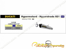 Silencieux d'échappement ARROW X-KONE pour collecteur d'origine sur Ducati Hypermotard / Hyperstrada de 2013 à 2018