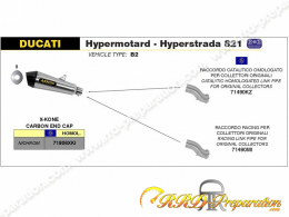 Kit silencieux d'échappement ARROW X-KONE avec raccord pour collecteur d'origine sur Ducati Hypermotard/Hyperstrada de 2013/2018