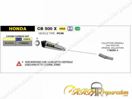 Kit silencieux d'échappement avec raccord ARROW X-KONE pour collecteur d'origine sur moto Honda CB 500 X de 2019 à 2020