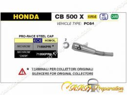 Silencieux ARROW PRO RACE pour collecteur ORIGINE pour Honda CB 500 X de 2019/2020