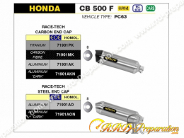 Silencieux d'échappement ARROW RACE TECH pour Honda CB 500 F et CBR 500 R de 2019 à 2020