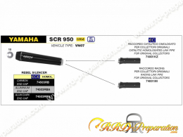 Kit silencieux d'échappement avec raccord ARROW REBEL DARK pour collecteur d'origine sur moto YAMAHA SCR 950 de 2017 à 2020