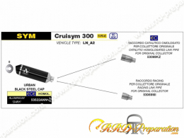 Kit silencieux d'échappement avec raccord ARROW Urban pour maxi-scooter SYM CruiSym 300 de 2017 à 2020