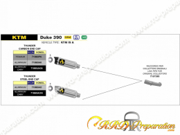 Kit silencieux d'échappement THUNDER avec raccord ARROW  pour KTM DUKE 125 et 390 à partir de 2016