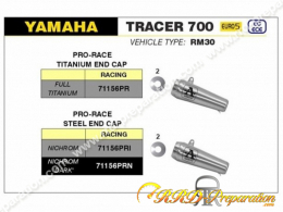 Silencieux d'échappement ARROW PRO-RACE pour collecteur ARROW sur YAMAHA TRACER 7 de 2021 à 2022 et 700 à partir de 2020