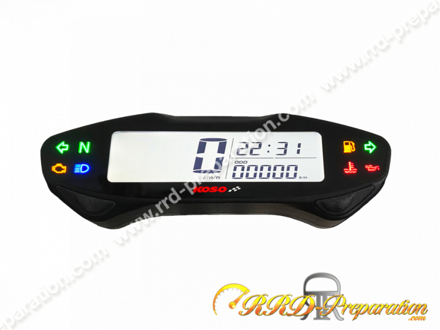 Compteur vitesse, témoins…Digital KOSO DB EX-03 universel (mob, scooter,  quad, moto)