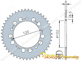 Couronne 47 dents en 420 pour APRILIA RS 50cc de 1999 à 2006 moteur am6 cadre aluminium