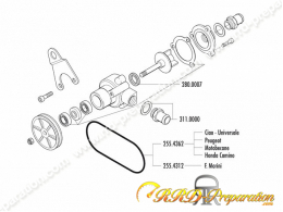 Pompe à eau complète POLINI avec fixation et durites de refroidissement pour HONDA CAMINO, PX... 50