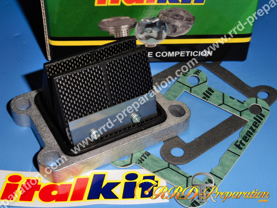 Clapets ITALKIT RACING (type TPR, V FORCE) double toits 8 lamelles minarelli am6 / DERBI et KTM SX 65