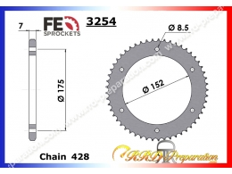 Couronne 48 à 57 dents en 428 FRANCE EQUIPEMENT pour YAMAHA 125 TDR, DTR, DTX, WR de 1988 à 2009