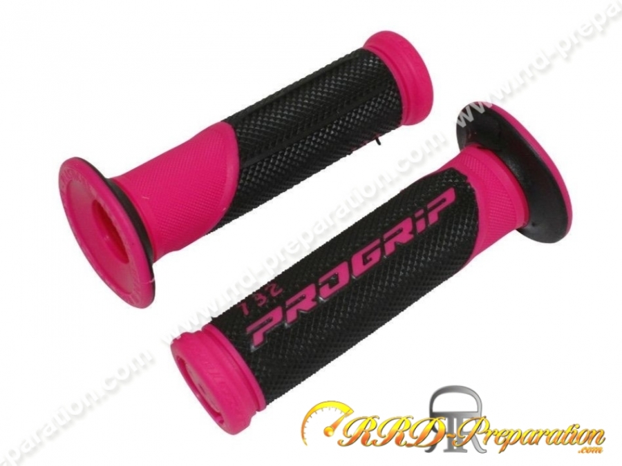 Poignées de guidon, revêtement côtés fermés, PROGRIP 732, 125 mm, couleur Rose / Noir Poignées de guidon, revêtement côtés fermés, PROGRIP 732, 125 mm, couleur Rose / Noir