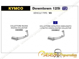 Collecteur ARROW pour silencieux ARROW sur maxi scooter Kymco DOWNTOWN 125i de 2009/2016 et KAWASAKI J ABS à partir de 2016