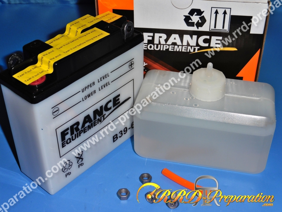 Batterie haute performance FRANCE EQUIPEMENT FE B39-6 pour moto, mécaboite, scooters...