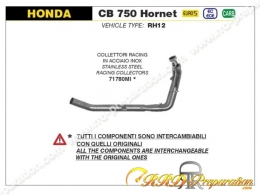 Collecteur d'échappement ARROW Racing non catalysé pour moto HONDA CB 750 HORNET à partir de 2023