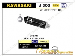 Silencieux ARROW URBAN pour maxi-scooter KAWASAKI J 300 de 2017 à 2020