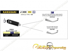 Ligne d'échappement complète ARROW URBAN pour maxi-scooter KAWASAKI J 300 de 2017 à 2020