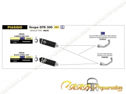 Ligne complète ARROW URBAN pour maxi-scooter PIAGGIO VESPA GTS 300 HPE de 2021 à 2022