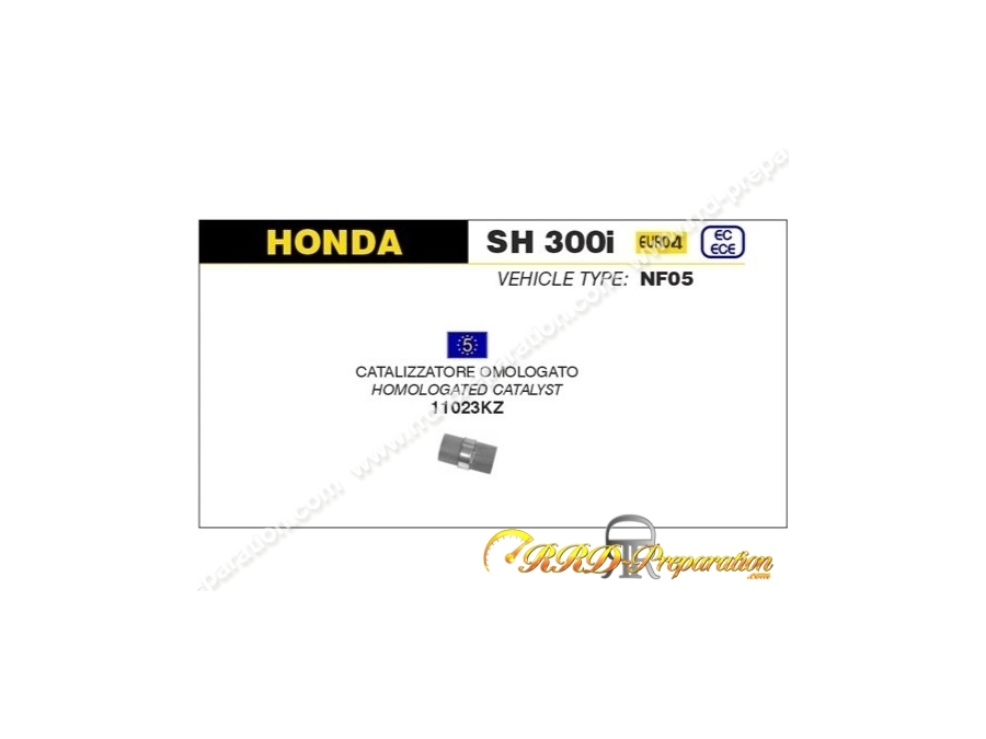 Catalyseur pour silencieux d'échappement URBAN ARROW pour HONDA SH 300I 2016 à 2020